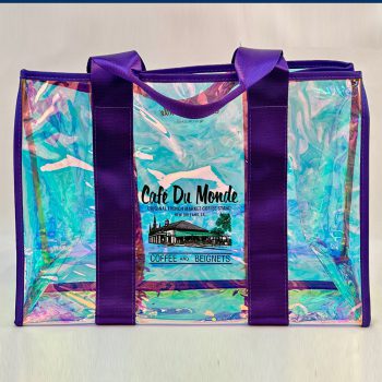 Iridescent Tote Purple Straps