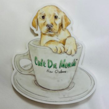 Pup in Mug Permanent Vinyl Sticker