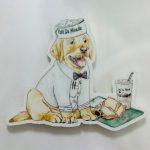Pup Waiter Permanent Vinyl Sticker